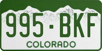 CO license plate 995BKF