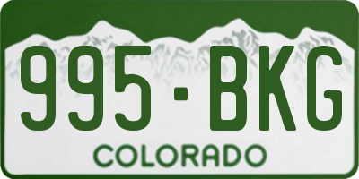 CO license plate 995BKG