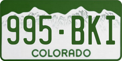 CO license plate 995BKI