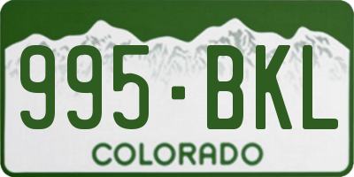 CO license plate 995BKL