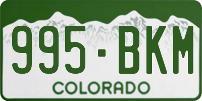 CO license plate 995BKM
