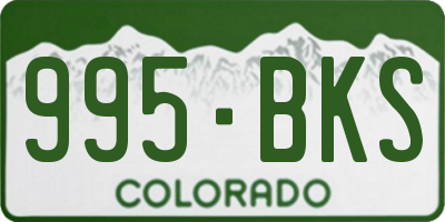 CO license plate 995BKS
