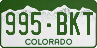CO license plate 995BKT