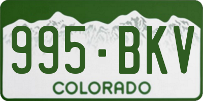 CO license plate 995BKV