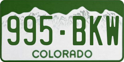 CO license plate 995BKW