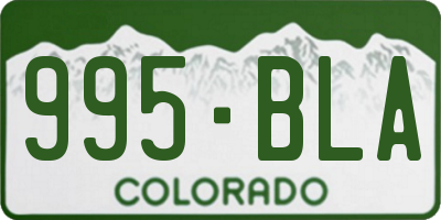 CO license plate 995BLA