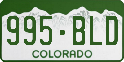 CO license plate 995BLD