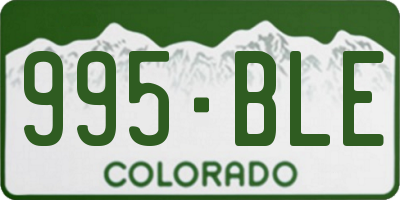 CO license plate 995BLE