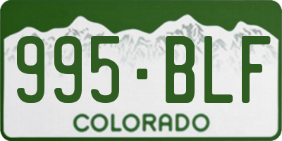 CO license plate 995BLF