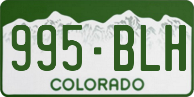 CO license plate 995BLH