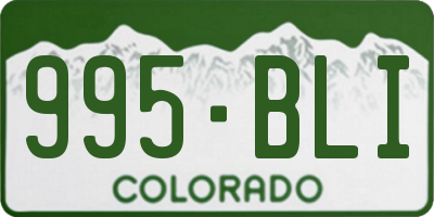 CO license plate 995BLI