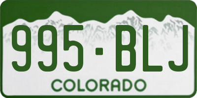 CO license plate 995BLJ