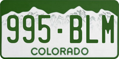 CO license plate 995BLM