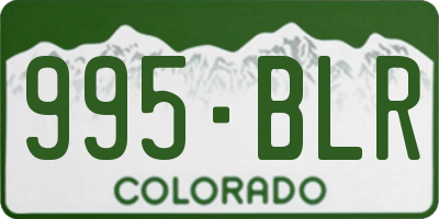 CO license plate 995BLR