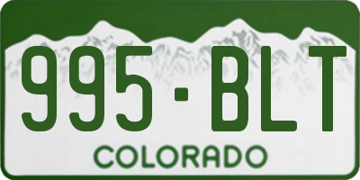 CO license plate 995BLT