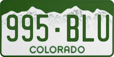 CO license plate 995BLU