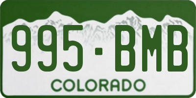 CO license plate 995BMB
