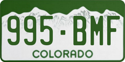 CO license plate 995BMF