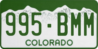 CO license plate 995BMM