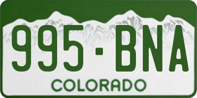 CO license plate 995BNA