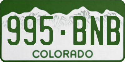 CO license plate 995BNB