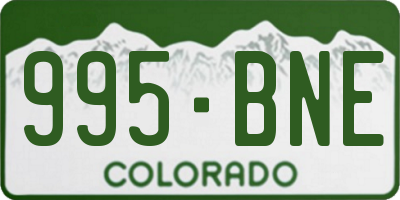 CO license plate 995BNE