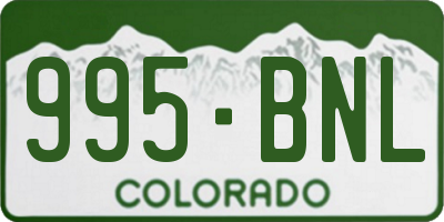 CO license plate 995BNL