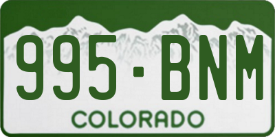 CO license plate 995BNM