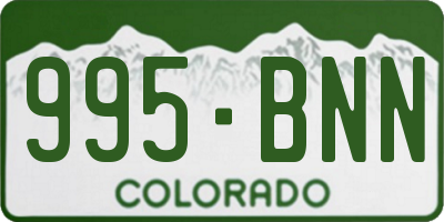 CO license plate 995BNN