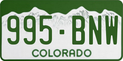 CO license plate 995BNW