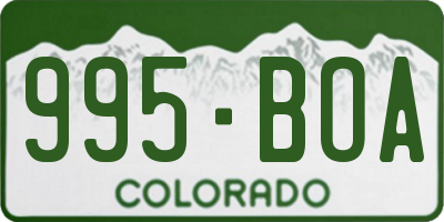 CO license plate 995BOA