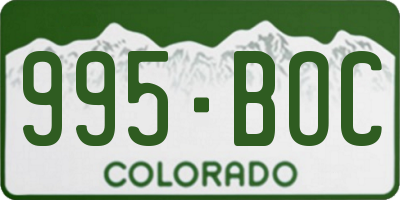 CO license plate 995BOC