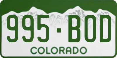 CO license plate 995BOD