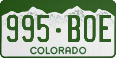 CO license plate 995BOE