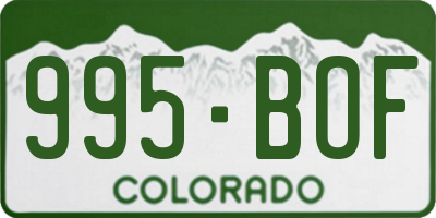 CO license plate 995BOF