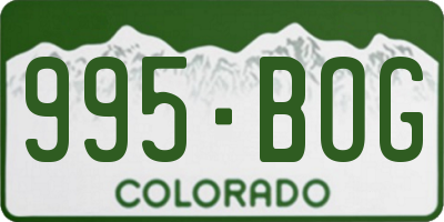 CO license plate 995BOG