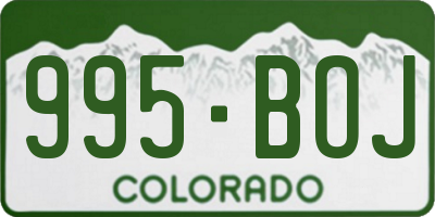 CO license plate 995BOJ
