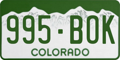 CO license plate 995BOK