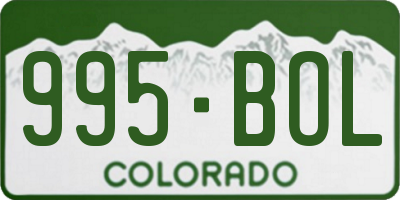 CO license plate 995BOL