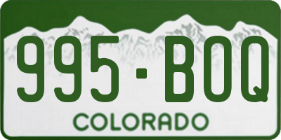 CO license plate 995BOQ