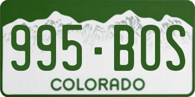CO license plate 995BOS