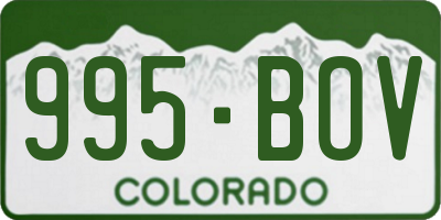 CO license plate 995BOV