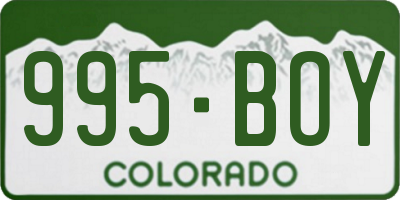CO license plate 995BOY