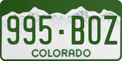 CO license plate 995BOZ