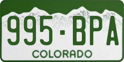 CO license plate 995BPA