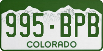 CO license plate 995BPB