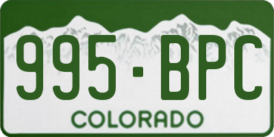 CO license plate 995BPC
