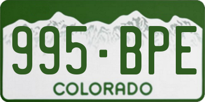 CO license plate 995BPE