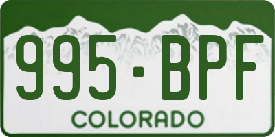 CO license plate 995BPF