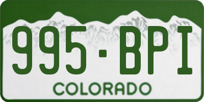 CO license plate 995BPI